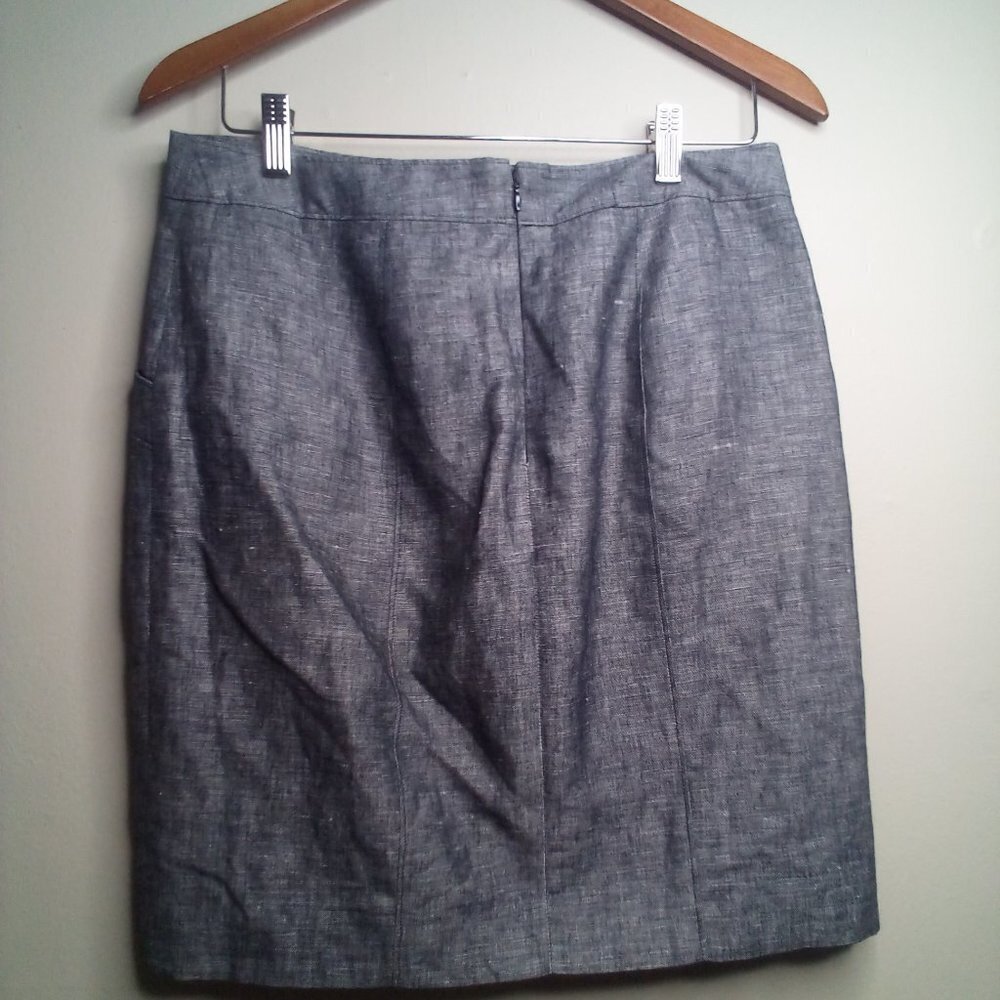 Ann Taylor Skirt 6 Linen Blend Fully Lined Gray - Picture 4 of 13